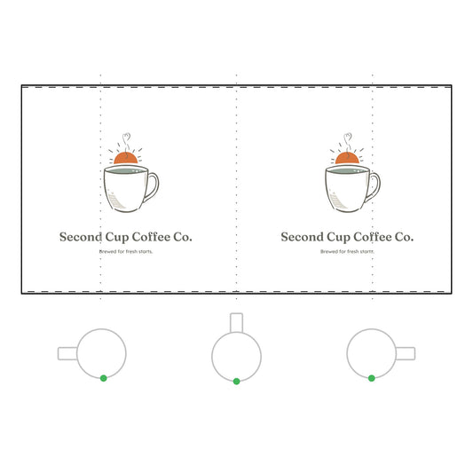 Frosted Glass Mug — 'Second Cup Coffee Co.' Logo 11oz